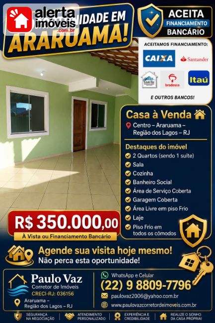 Casa - Venda:  Centro, Araruama - RJ