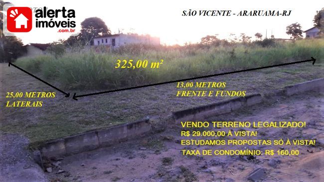 Terreno - Venda:  São Vicente de Paulo, Araruama - RJ